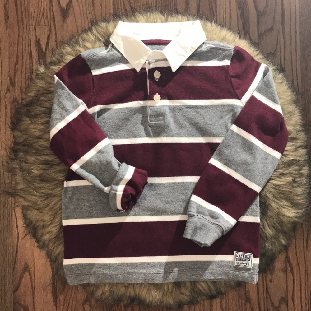 Oshkosh B’gosh Striped Long Polo Shirt. Size 2T.